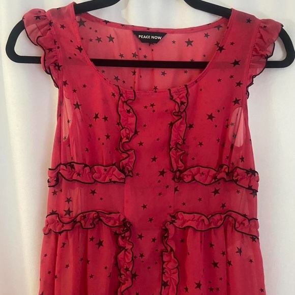 Red Raspberry Frilly Tunic Dress top - Picture 2 of 3